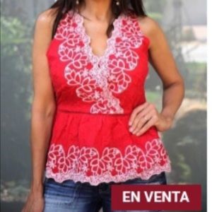 Red Embroidery Top